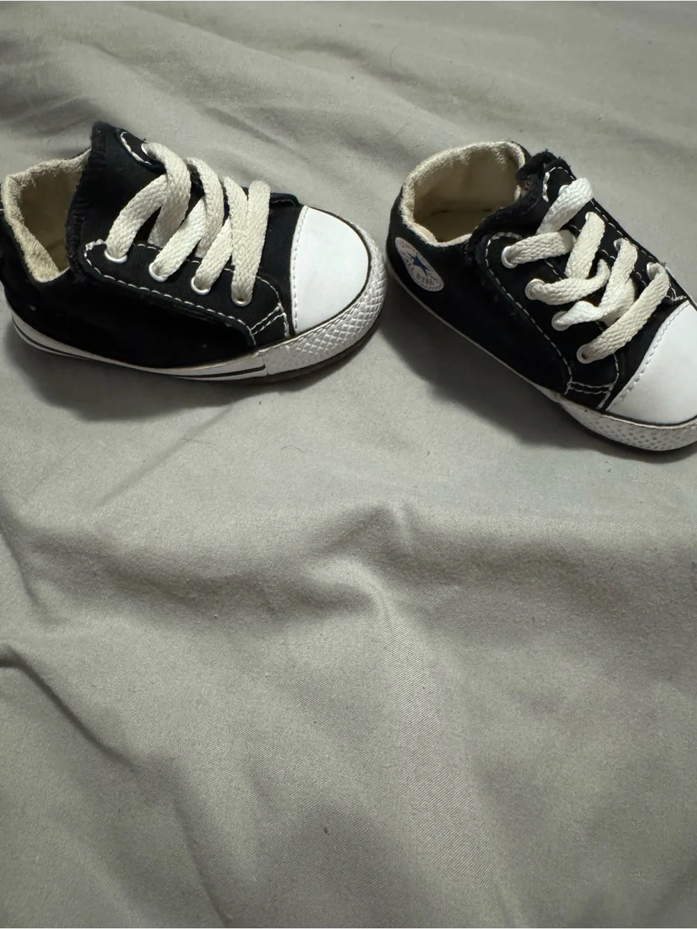 Converse Black and White Kids Canvas Lace-Up Sneakers
